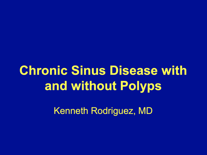 Chronic Sinus Disease with and without Polyps