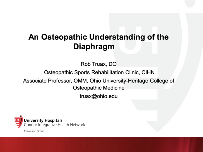 An Osteopathic Understanding of the Diaphragm
