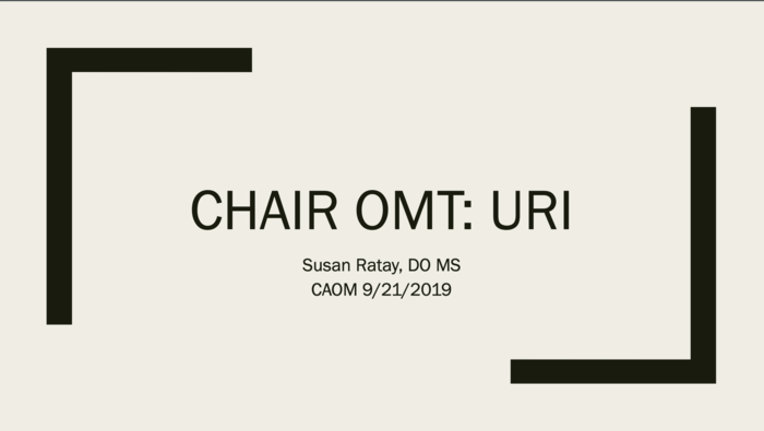 Chair OMT: URI