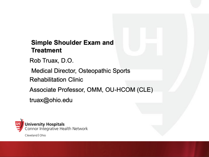 Simple Shoulder Exam and Treatment