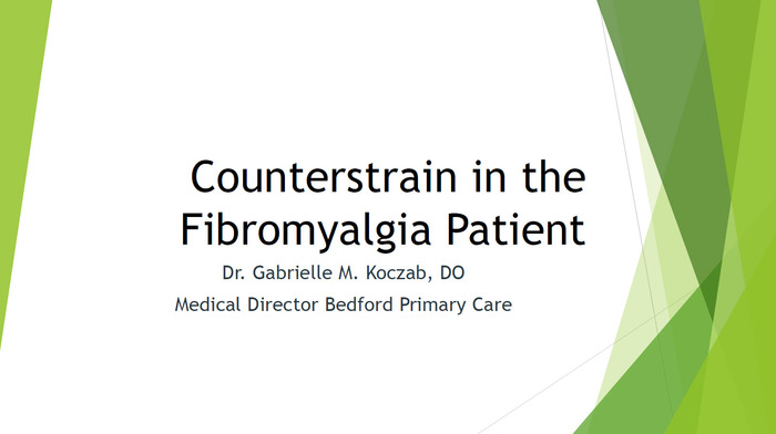 Counterstrain in the Fibromyalgia Patient