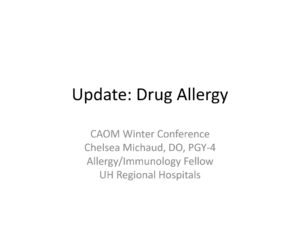 Update: Drug Allergy