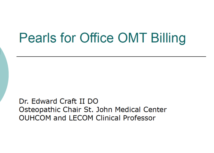 Osteopathic Pearls for Billing & Coding