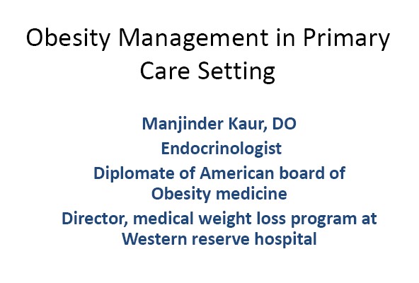 Obesity Management in Primary Care Setting