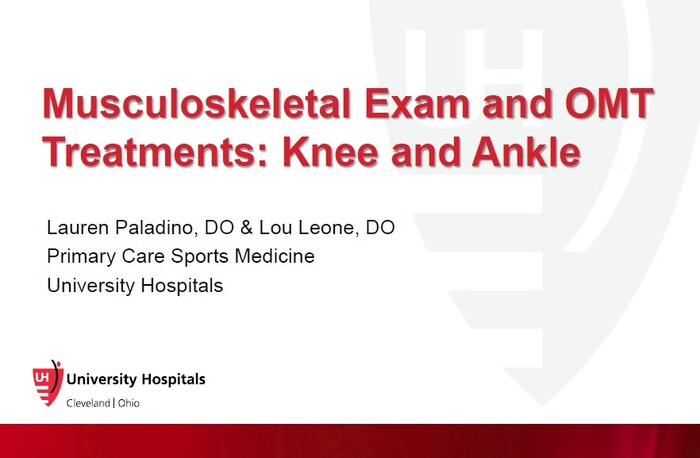 Ankle / Knee OMT | Louis D. Leone, DO, FAOASM